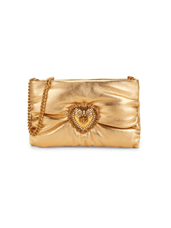Dolce&Gabbana Devotion Medium Foil Leather Shoulder Bag